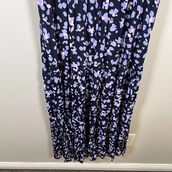 Mister Zimi Lottie Maxi Dress Size 6 Blue Purple Puff Sleeve Vacation Tiered - Picture 6 of 10